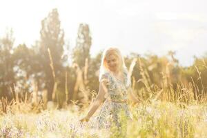 Enjoyment. Free Happy Woman Enjoying Nature. Beauty Girl Outdoor. Freedom concept photo