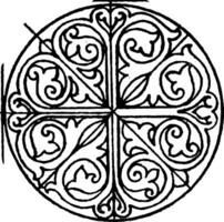 Romanesque Circular Panel is a design found on a 12th century manuscript, vintage engraving. vector