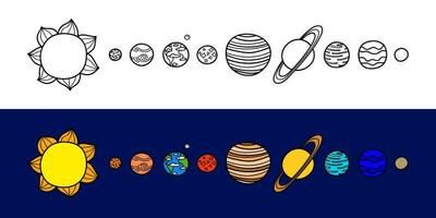 Planets of the solar system. vector