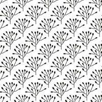 Seamless pattern with wild herbs and berries. vector