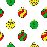 Seamless pattern with doodle Christmas balls. vector