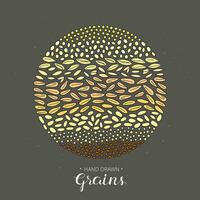 Hand drawn grains in circle. vector