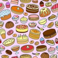 Seamless pattern with cakes. vector