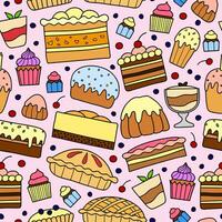 Seamless pattern with cakes. vector