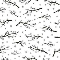 Seamless pattern with sakura branches. vector