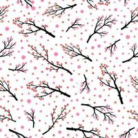 Seamless pattern with sakura branches. vector