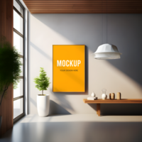 Living Room Poster Mockup psd