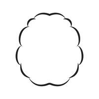 Abstract Outline of Human Brain, Simple Black and White Medical Drawing vector