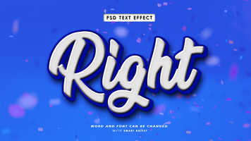Right 3D Editable Text Effects psd