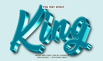 King 3D Editable Text Effects psd