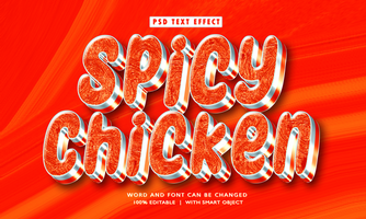 Spicy Chicken 3D Editable Text Effects psd