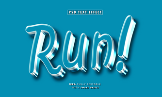 Run 3D Editable Text Effect psd