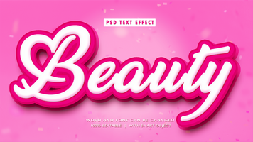 Beauty 3D Editable Text Effects psd