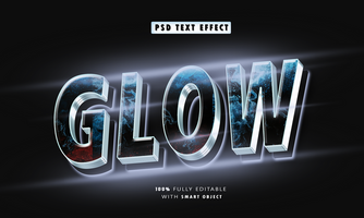 Glow 3D Text Style Effects psd