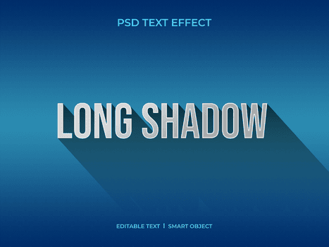 Long shadow text effect psd