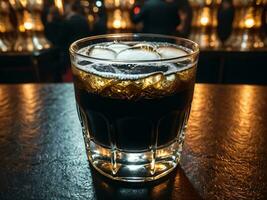 AI generated Midnight Indulgence Experience the Richness of a Strong Black Russian in Moscow. AI Generated. photo