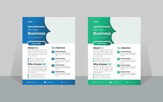 Modern  Business Flyer Design, Two Color, Vector Template