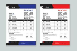 vector invoice template  design