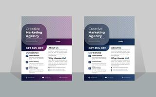 Modern  Business Flyer Design, Two Color, Vector Template