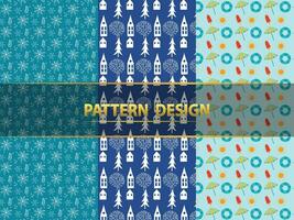 Christmas pattern set with stars and sparkles and Autumn background wallpaper illustration texture - Different autumnal leaves. vector
