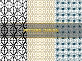 Geometric floral set of seamless patterns. Simple illustrations. vector