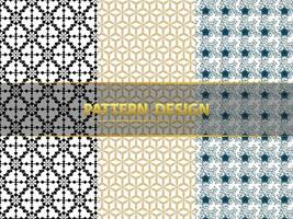 Geometric floral set of seamless patterns. Simple illustrations. vector