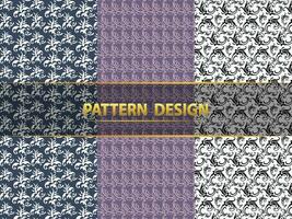 Geometric floral set of seamless patterns. vector