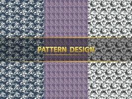 Geometric floral set of seamless patterns. vector