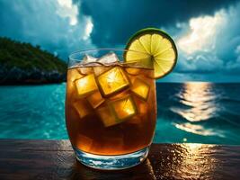 AI generated Intense and Stormy Dark n Stormy at Bermuda Boat Party. AI Generated. photo