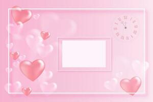 Abstract Happy Valentine's Day background. Cute love banner or greeting card. Place for text. Vector illustration eps10