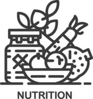 Collection of Nutrition Editable Icons isolated on white background vector illustration EPS10