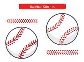 Baseball Stitches  on a white background, Vector illustration.