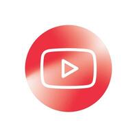 Play video icon, red buttons sign vector
