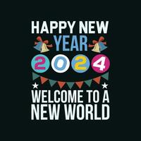 Happy new year t-shirt design vector, new year shirt design, new year welcome shirt vector