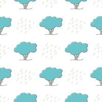 Deciduous forest seamless pattern vector illustration
