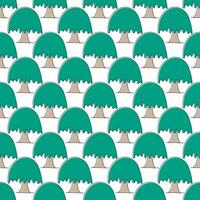 Solid background with trees cartoon style vector