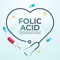 Raise Folic Acid Awareness. Vector Design Template for Health Campaigns. Highlight the importance of this vital nutrient with an engaging graphic.