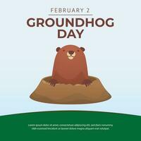 Cheerful Groundhog Illustration Embrace the Spirit of Spring in this Playful Vector Design.