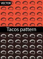 Food pattern, template with tacos, fast foods, for design backgrounds vector