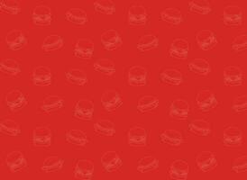 Food pattern, template with burger, fast food, for design backgrounds vector