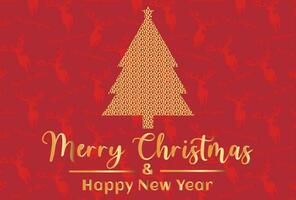 real carmesí celebracion, alegre Navidad y contento nuevo año elegancia, Navidad tarjeta, Navidad árbol vector