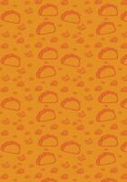 Food pattern, template with tacos, fast foods, for design backgrounds vector