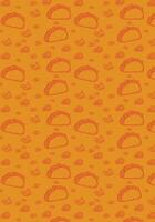 Food pattern, template with tacos, fast foods, for design backgrounds vector