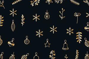 gold line icon pattern background winter christmas decoration vector