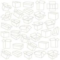 Seamless pattern of empty cardboard box vector