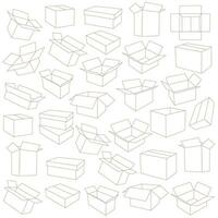 Seamless pattern of empty cardboard box vector