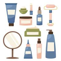 Set of skincare packaging product vector