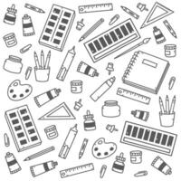 Seamless pattern of art tools for painting vector