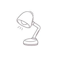 Hand Drawn illustration of desk lamp icon. Doodle Vector Sketch Illustration