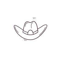 Hand Drawn illustration of cowboy hat icon. Doodle Vector Sketch Illustration